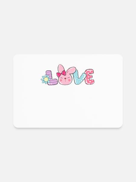 Love Easter Bunny - Rectangle Magnet - white - Front