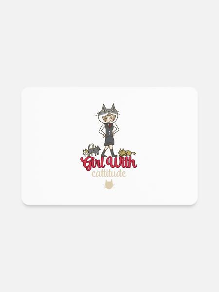 Cattitude Collection For Girls - Rectangle Magnet - white - Front