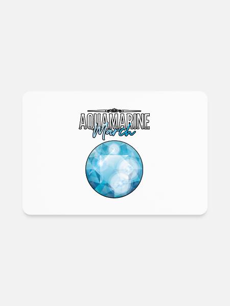 Pisces Birthday Gift Precious Stone Shirt Aquamari - Rectangle Magnet - white - Front