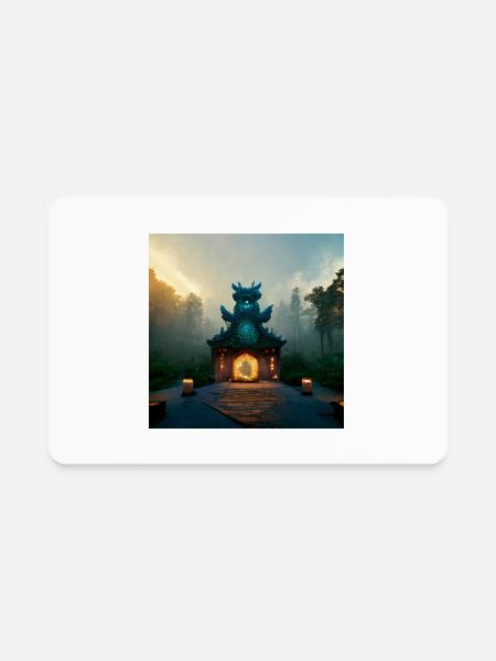 Ancient Dragon Shrine - Rectangle Magnet - white - Front