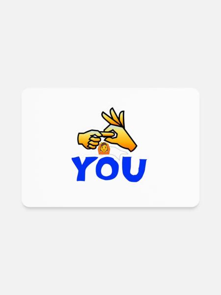 Fuck you - Rectangle Magnet - white - Front