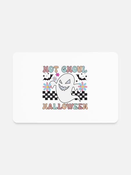 Hot Ghoul Halloween - CUT HALLOWEEN GIFT - GHOSTS - Rectangle Magnet - white - Front