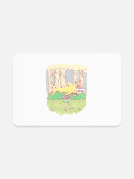The Easter Bunny Shark - Rectangle Magnet - white - Front