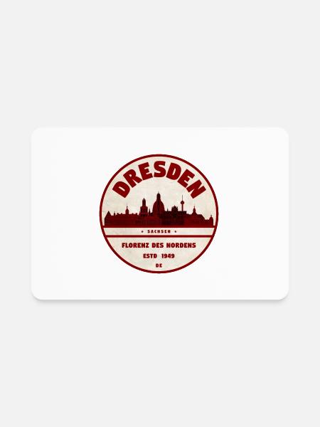 Dresden Germany - Rectangle Magnet - white - Front