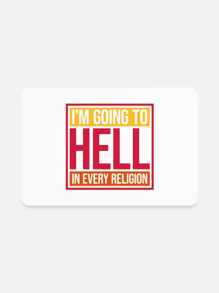 im going to hell - Rectangle Magnet - white - Front