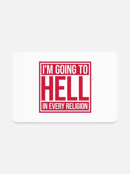 im going to hell - Rectangle Magnet - white - Front