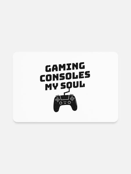 Grunge Gaming Consoles My Soul Black - Rectangle Magnet - white - Front