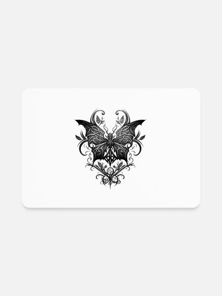 Artisitic Butterfly Tatoo - Rectangle Magnet - white - Front