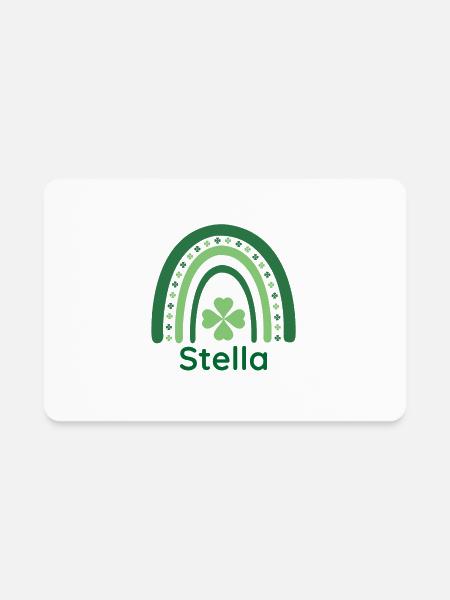 Stella Clover Charm Boho Rainbow - Rectangle Magnet - white - Front