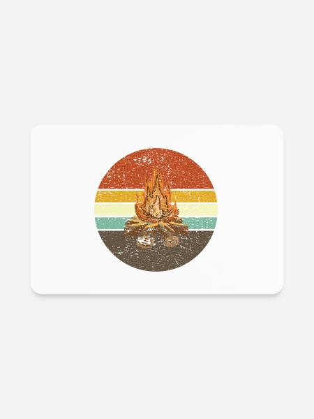 Campfire Retro - Rectangle Magnet - white - Front