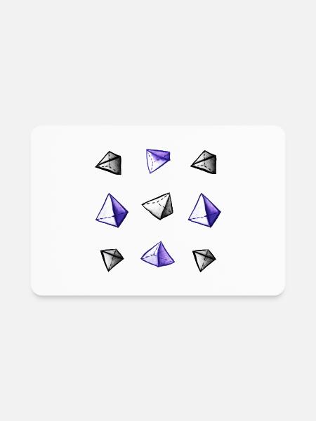 Geometric Watercolor Pyramid Pattern - Rectangle Magnet - white - Front