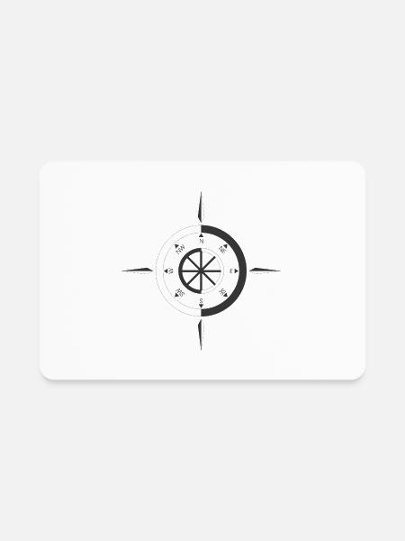 compass - Rectangle Magnet - white - Front
