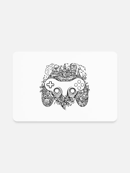 Controller Gaming Console - Rectangle Magnet - white - Front