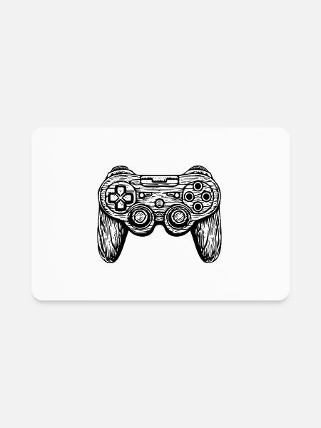 Controller Gaming Console - Rectangle Magnet - white - Front