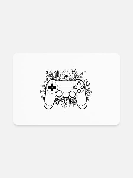 Controller Gaming Console - Rectangle Magnet - white - Front