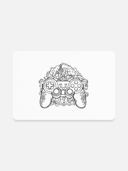 Controller Gaming Console - Rectangle Magnet - white - Front