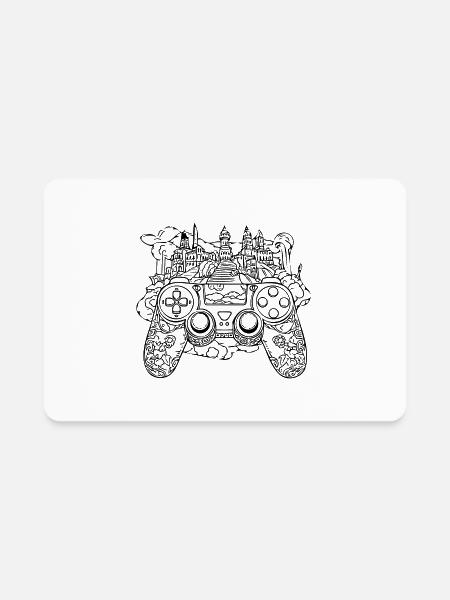 Controller Gaming Console - Rectangle Magnet - white - Front