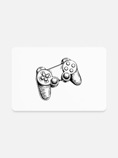 Controller Gaming Console - Rectangle Magnet - white - Front
