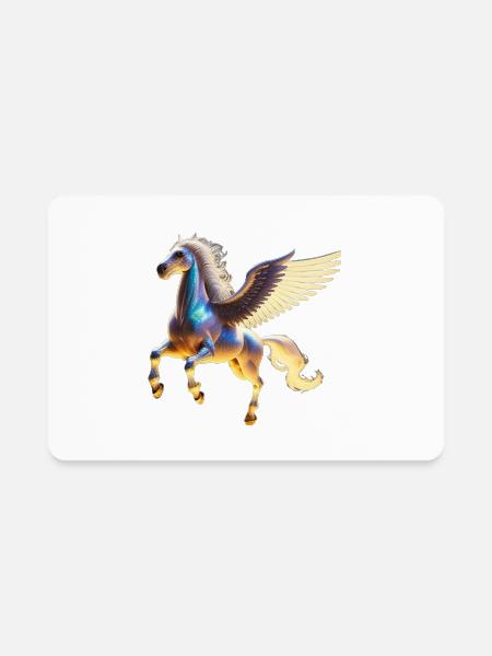 Pegasus Vibrant colors flying - Rectangle Magnet - white - Front