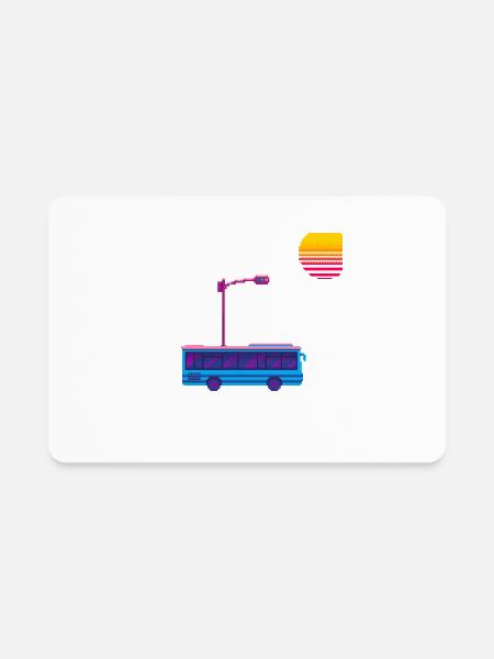 Aesthetic Bus Transportation - Rectangle Magnet - white - Front