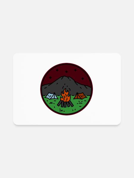 Night Bonfire - Rectangle Magnet - white - Front