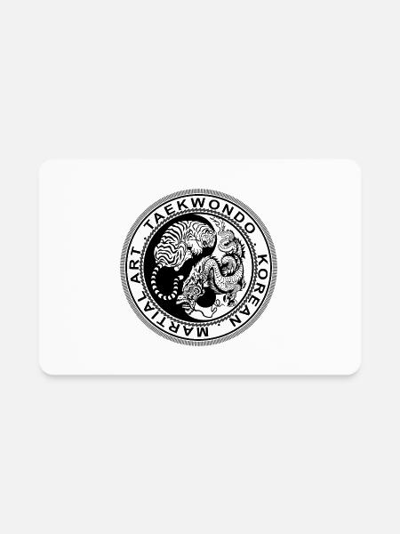 Taekwondo BEAST DRAGON TIGER YIN YANG - Rectangle Magnet - white - Front