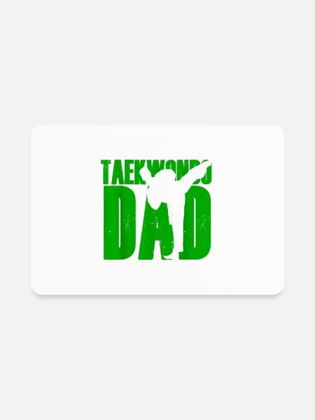 taekwondo dad shirt tae kwon do martial arts fathe - Rectangle Magnet - white - Front