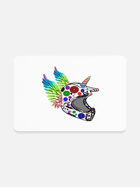MTB Unicorn Helmet - Mountain Biking MTB lovers - Rectangle Magnet - white