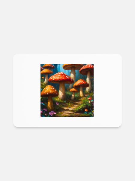 Fantasy Mushrom - Rectangle Magnet - white - Front