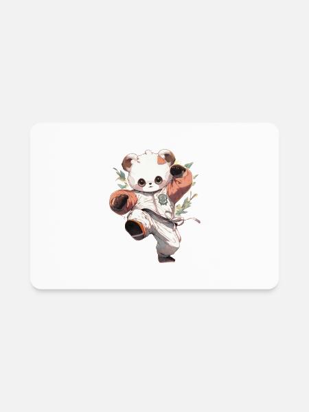 Martial Arts Panda - Rectangle Magnet - white - Front