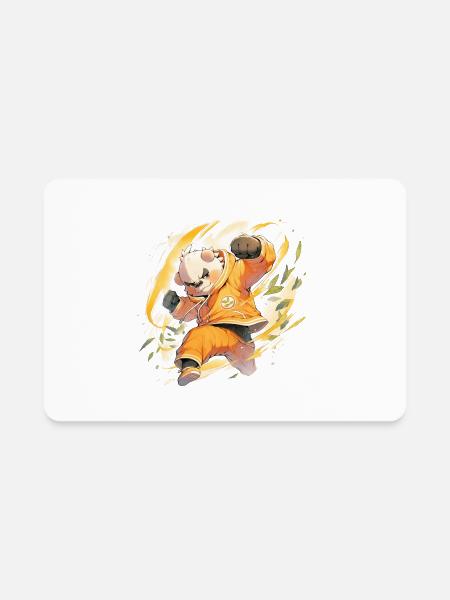 Martial Arts Panda - Rectangle Magnet - white - Front