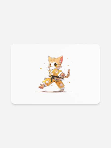 Martial Arts Kitty - Rectangle Magnet - white - Front