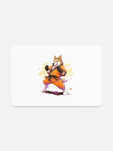 Martial Arts Dog - Rectangle Magnet - white - Front