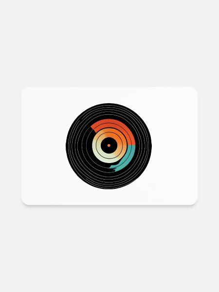 Colorful Vinyl Record Album - Rectangle Magnet - white - Front