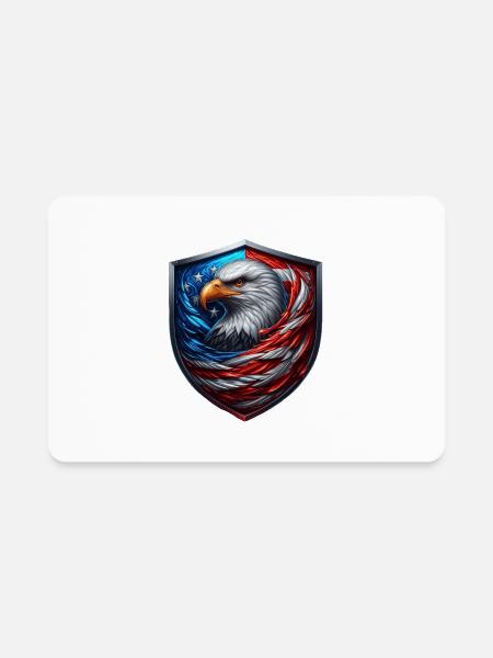 American Shield - Rectangle Magnet - white - Front