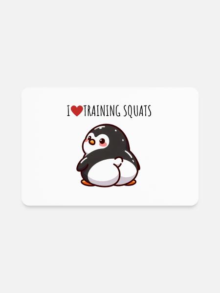 Squats Penguin - Rectangle Magnet - white - Front
