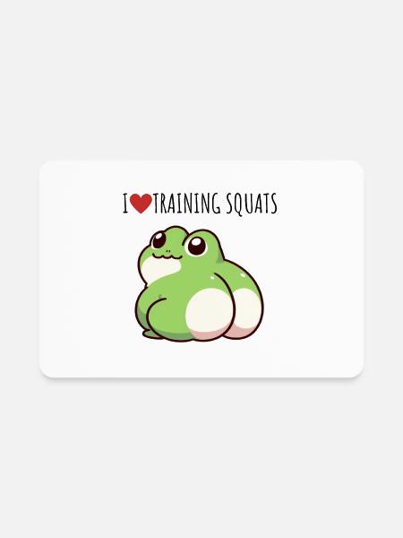 Squats Frog - Rectangle Magnet - white - Front