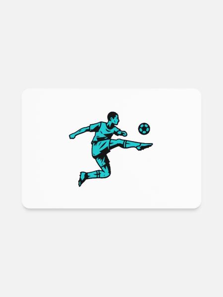 “Soccer Striker Silhouette” - Rectangle Magnet - white - Front