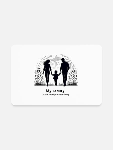 funny family quote my family is the most precious - Rectangle Magnet - white - Front
