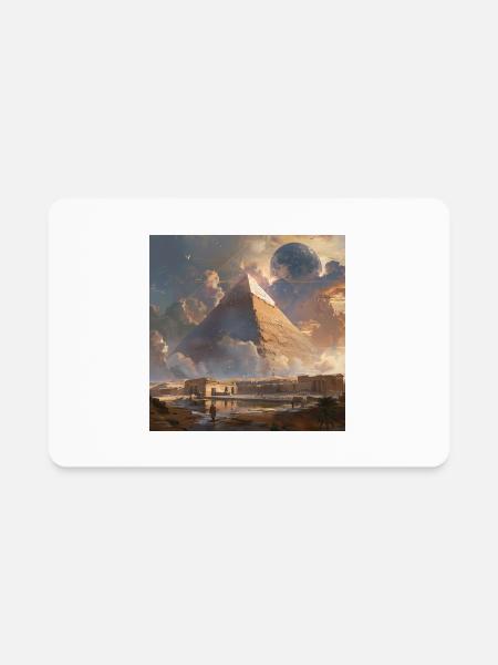 Pyramid in another planet - Rectangle Magnet - white - Front