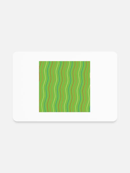 Green and Multicolor Wavy Line Pattern Design - Rectangle Magnet - white - Front