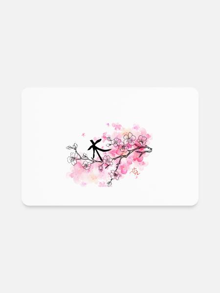 Kanji Tree - Rectangle Magnet - white - Front