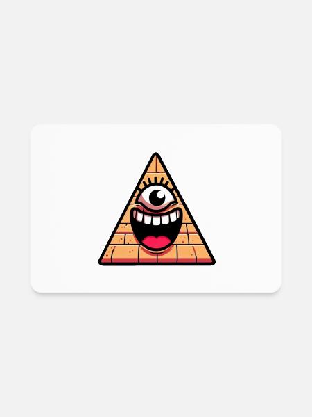 Terracotta Pyramid Eye - Rectangle Magnet - white - Front