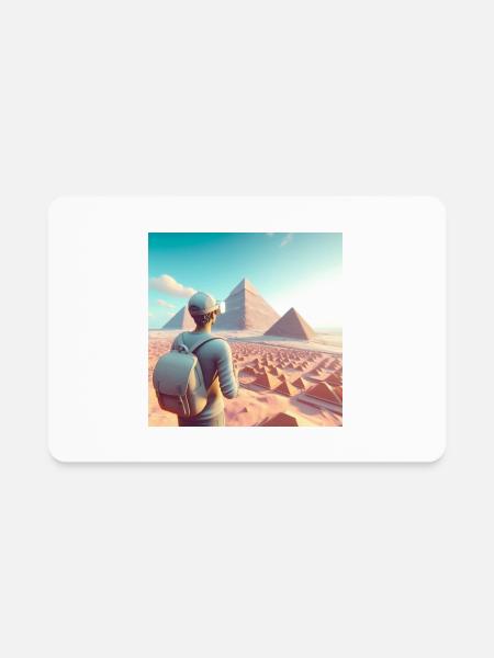 Pyramids - Rectangle Magnet - white - Front