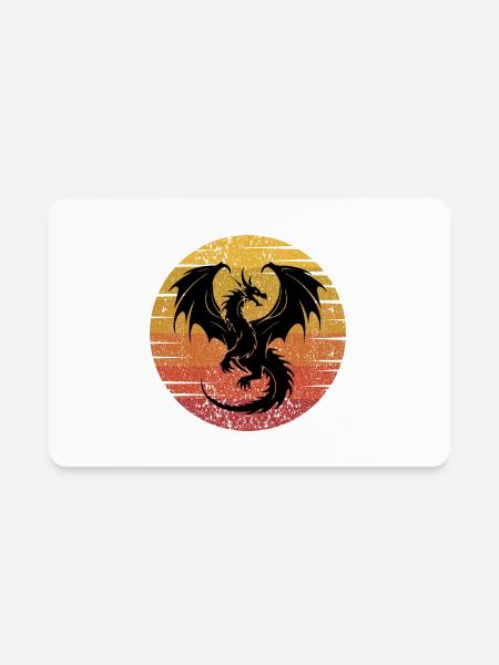 Winged Dragon - Rectangle Magnet - white - Front