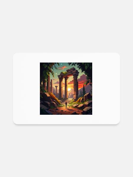 Exploring Ancient Ruins - Rectangle Magnet - white - Front