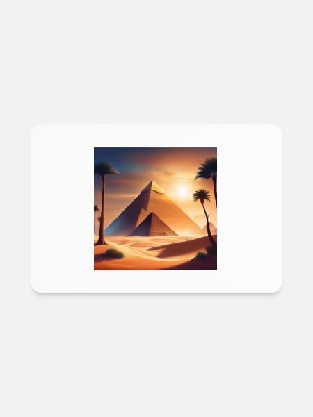 Pyramids Egypt - Rectangle Magnet - white - Front
