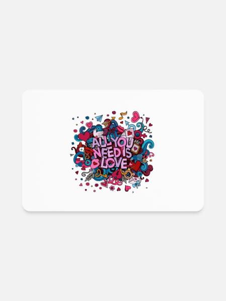 doodle love - Rectangle Magnet - white
