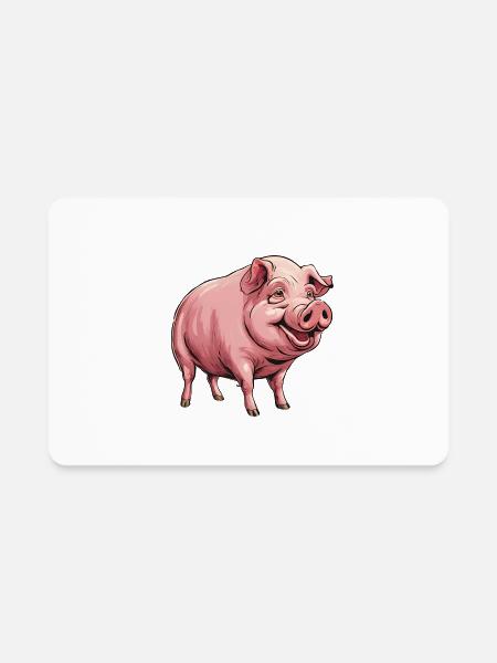 Pig - "Bacon Boss" - Rectangle Magnet - white