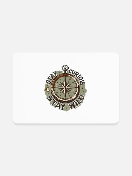 Stay Curious, Stay Wild – Adventurous & Free-Spiri - Rectangle Magnet - white - Front